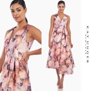 Kay Unger - Pink Floral Lani Midi Dress